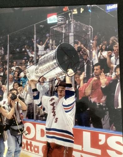 Адам Грејвс потпиша фотографија 8x10 хокеј Newујорк Ренџерс Куп SCC Autograph HOF JSA - Автограмирани НХЛ фотографии