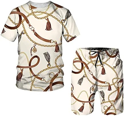 Bmisegm Машка костум за мажи Брз сув 3Д кратки ракави костуми од шорцеви плажа тропски хавајци спортски спортски шорцеви костуми спортски