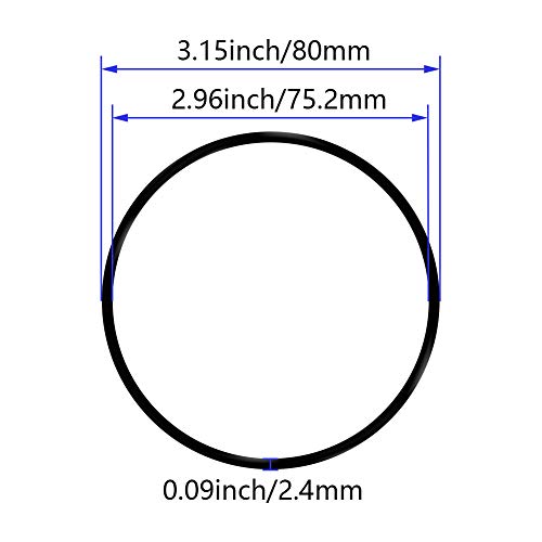 Othmro 10pcs нитрилна гума О-прстени, 2,4мм жица диа 80мм ОД метрички запечатување нитрил NBR гумени мијалници за запечатување на нафта или
