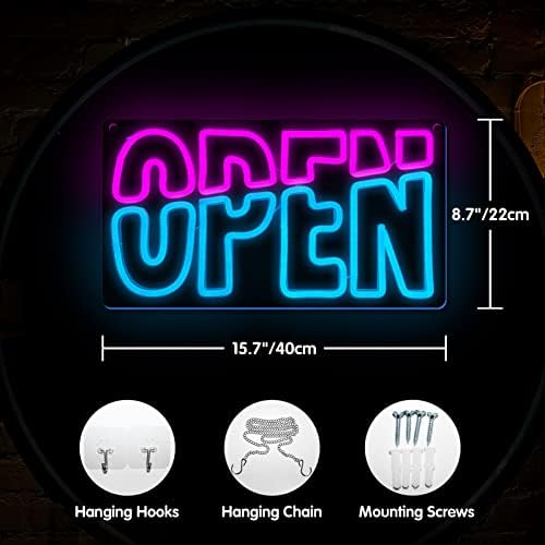 Отворен неонски знак, затемнет USB-напоен 16 x 9 LED отворен знак за бизнис, барови, продавници, кафуле, хотел, прозорец, wallид
