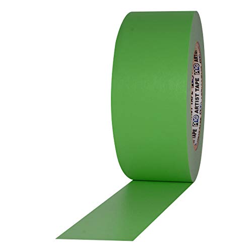 Protapes Artist Tape Flatback Prink Prient Part или лента за конзола, ширина од 60 yds x 2 , зелена