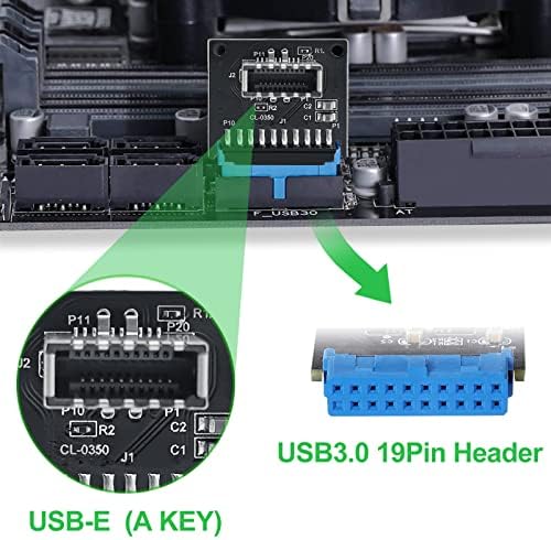 УСБ 3.0 Внатрешен заглавие на матичната плоча за да го напишете заглавието A-Key 20 Pin Adapter Adapter со USB-C женски до Type-E продолжен