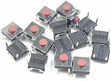 Копче за прекинувач за напојување Larro 20/50/100PCS 6 * 6 * 3,1 mm DIP - 4 PIN PET FILC -IN MICRO SWITCH CONTUNT SWITCES RED 6X6 6X6X3.1