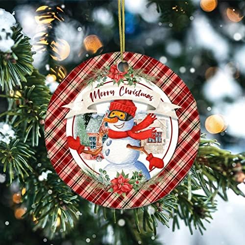 Божиќни украси за чување Сезона на радоста керамички украс подароци украси Снежана елка виси украси сувенири за празници