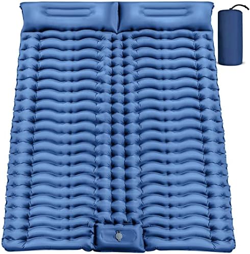 Yuzonc двојно кампување подлога за спиење, надувување за кампување подлога за нозе Ултралејт 2 лица кампување душек со перница