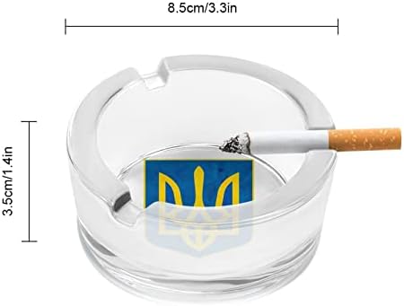 Гроздобер палто на рацете на украинските тркалезни стакло од стакло од пепелници за цигари случај симпатична сад за пушење пепел