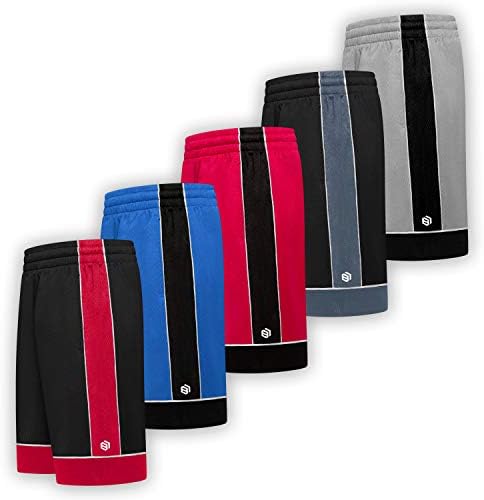 Машка премиум активни атлетски перформанси шорцеви со џебови - 5 пакувања