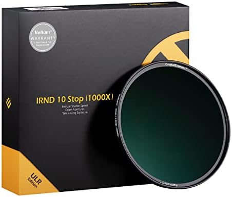 Velium IRND 10-стоп ND1000 филтер за неутрална густина, Ulr Edition, со микрофибер крпа, кристалмента Rezorsharp, компатибилен со леќите