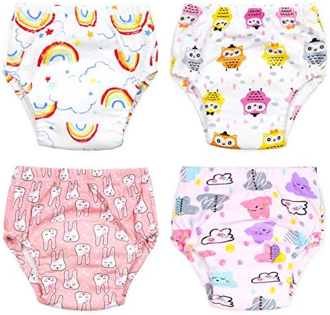 Панталони за тренинзи Девојки 2T, 3T, 4T, дете за обука на долна облека за бебешки девојчиња 4 пакувања