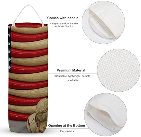Бејзбол Палка Американско Знаме Торба За Намирници Што Може Да Се Перат Организаторски Диспензери Со Висечка Јамка За Складирање