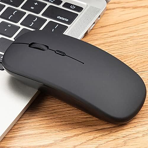 MANYU Безжичен Глушец, Мат Црн, Тенок Безжичен Тивок Глушец На Полнење, 2,4 G Пренослив USB Оптички Безжичен Компјутерски Глушец