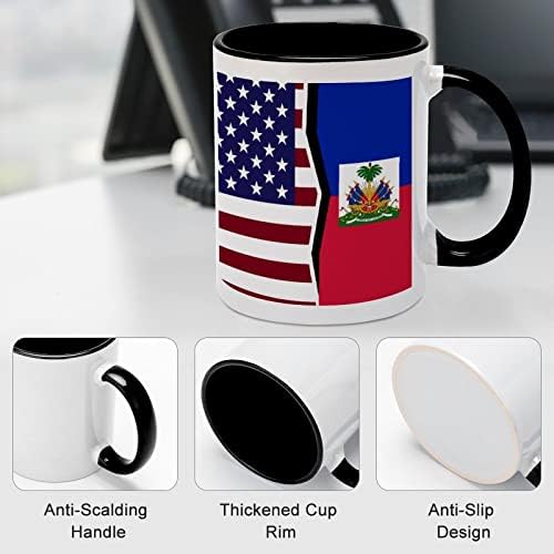 Знаме на сад И Хаити Керамичка Кригла Креативна Црна Внатрешна Шолја За Кафе Издржливи Чаши За Рачка Уникатни Подароци