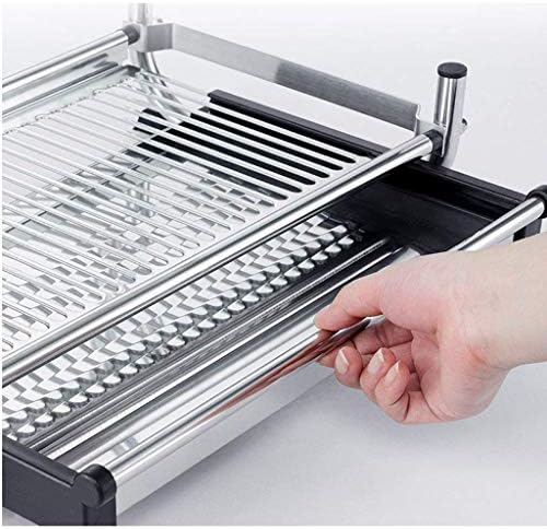 Rack XJJZS Rack - решетката за сушење на садот, решетката за чинија со држач за прибор, држач за сечење на таблата и дренажа за садови за кујнски