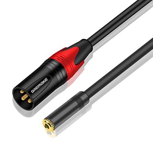 Dremake машки XLR до 1/8 инчен женски стерео аудио кабел, 3,5 mm до XLR балансиран кабел за адаптер, 3,5 mm до XLR 3 -пински пократок конвертор