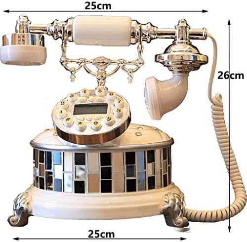 KLHHGG Ретро гроздобер антички стил телефон, старомодно телефонско биро бирање фиксна телефон со записи за повици за канцеларија