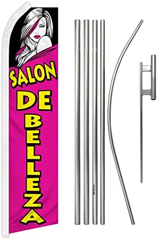 Salon de Belleza Swooper Рекламно знаме и комплет за пол - Совршен за продавници за снабдување со убавина, салони, берберници, салони за нокти
