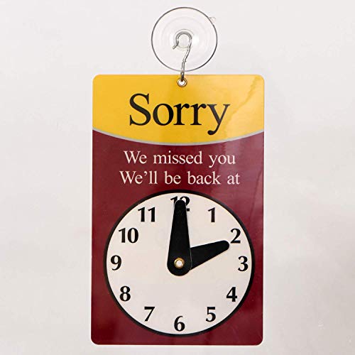 SmartSign „Извини што ти недостигавме, ќе се вратиме/добредојде, да се вратиме“, двојна е знак на часовникот | 7,75 x 4,75 пластика