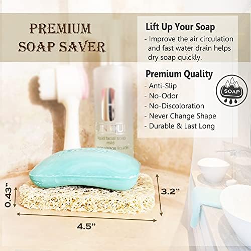 Тоа е Сена [4pack] Чувајте сапун чист и свеж сапуни за сапуни за бања, Set Soap Set | Еко-пријателски, рециклирачки | Флексибилен