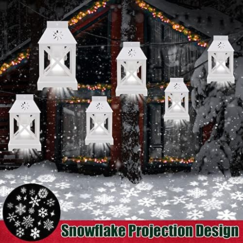 Стринг светла на проекторот за Божиќни снегулки, 22 -тите светла за жици на фенер со 6 п.п. проекција на LED фенер, водоотпорен приклучок