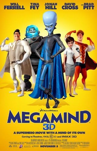 Megamind D/S 13.5 X20 Оригинален промо филм Постер 2010 Вил Ферел Бред Пит