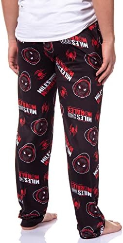 Марвел Спајдермен Мајлс Моралес пижами машка шема за возрасни за спиење дното на пижами панталони