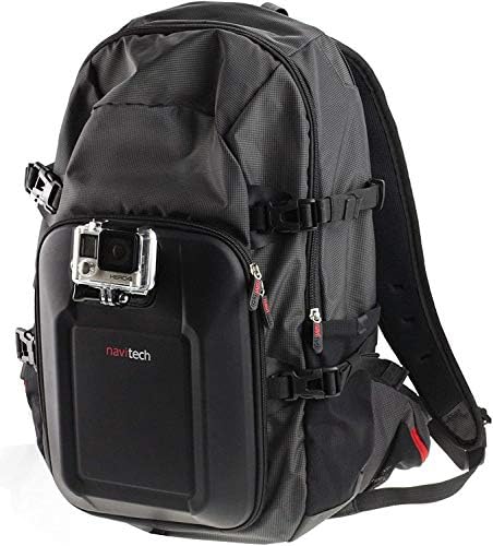 Ранец на ранец на фотоапаратот на Navitech и сино складирање со интегрирана лента за градите - компатибилен со акционата камера Yi 4K