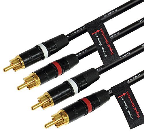 Најдобри кабли во светот 1,5 стапки RCA кабелски пар - Направени со Canare L -4E6S, Quad Star, Audio Interconnect Cable и Neutrik