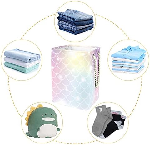 Папки за перење со рачки водоотпорни склопливи алишта за перење за отпадоци за складирање Детска просторија Дома Организатор сирена риба скала,