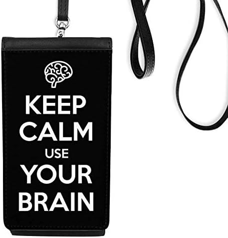 Цитат продолжете смирено користете го вашиот мозочен црн телефон паричник чанта што виси мобилна торбичка црн џеб