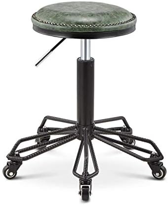 Килими мала столче за вртење на тркалото ， столче за терапија со зелено PU синтетичко кожно седиште ， прилагодлива висина 48-58 см ， Поддржана