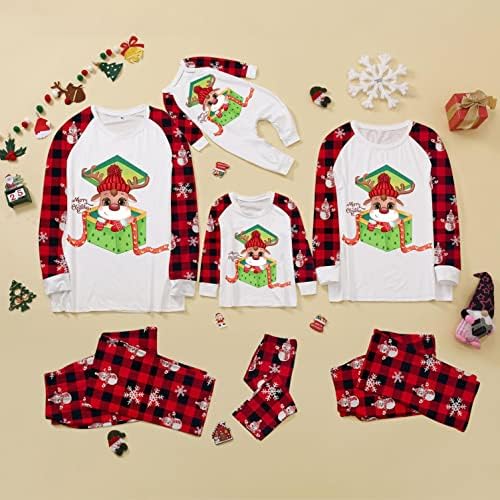 Божиќен човек тато пижами поставува семејни пижами печати за спиење за спиење Поставете сет за одмор за спиење