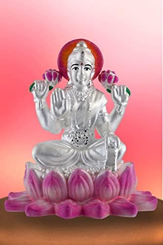 Prd caratcafe kamal laxmi идол чисто сребро 990 статуа, 32 до 36 gms Шарен Лакшми Маа Мурти за Поја