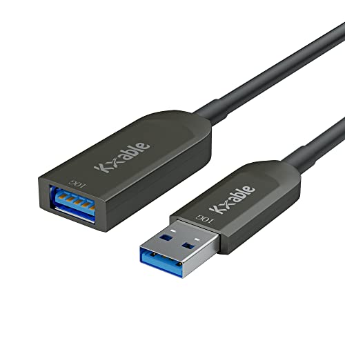 KXABLE USB 3.1 Продолжен Кабел 100 Стапки, USB Активен Оптички Машки До Женски Продолжен Кабел, Голема Брзина 10gbps Пренос На Податоци, Компатибилен