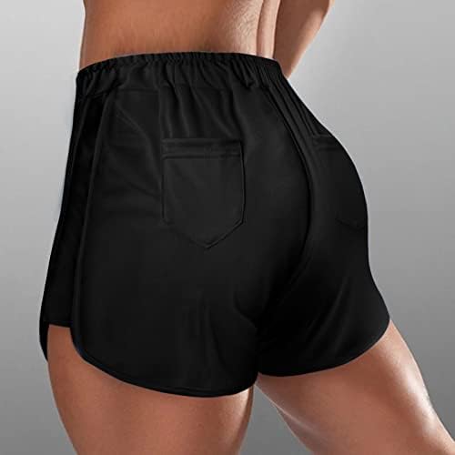 Плус големина панталони за истегнување женски капри јога панталони со џебови есенцијално со високи нозе со половината за тренинг женски криви