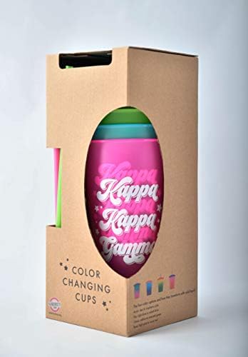 Sorority Shop Kappa Kappa Gamma Cop Cops Cups - Пакет од 4 чаши за еднократно користење со капаци и сламки, чаша Капа Капа Гама, Совршена големина