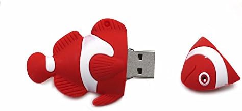 2.0 Црвен Кловн Риба 128GB USB Надворешен Хард Диск Флеш Палецот Уред За Складирање Симпатична Новина Меморија Стап U Диск Цртан Филм