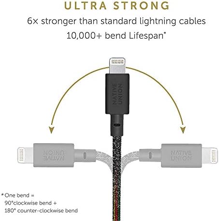 Домаен кабел за појас на USB-C на Молња-4FT ултра-силен армиран кабел за полнење со кожен каиш [MFI овластен] Компатибилен со iPhone 14,