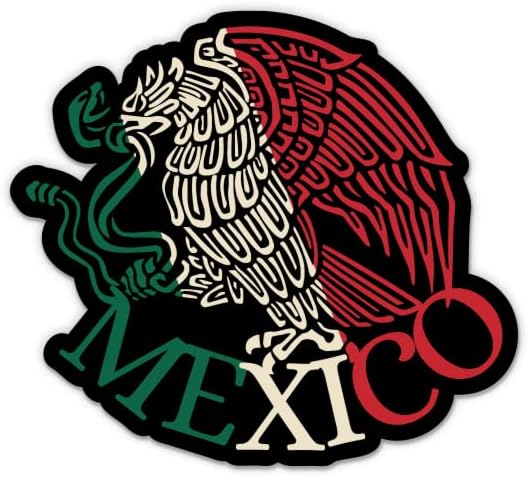 Налепница Мексико - налепница за лаптоп 3 - водоотпорен винил за автомобил, телефон, шише со вода - декларативно знаме на мексиканско орел