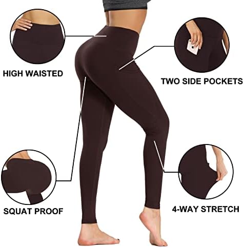 Гајхај хеланки со џебови за жени Reg & плус големина - Капри јога панталони со висока контрола на стомакот со високи половини за контрола на