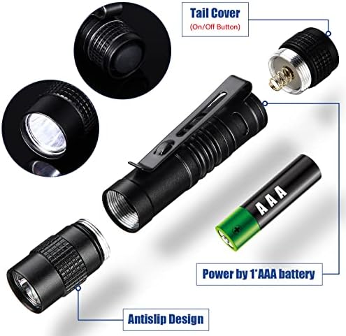 Zhengmy парчиња LED мини подарок за рефус фенерче, мала LED џебна светлина со клип AAA, батерија со напојување на компактен мини EDC