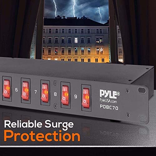 PDU Power Strip Surge Protector & 1U Server Rack Sholf, вентили за вентили за добра циркулација на воздухот, монтажа на конзола,