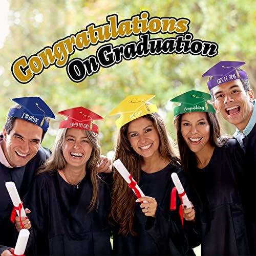 Whaline 36pcs Дипломирање хартија капачиња 6 бои дипломирање круни прилагодливи хартиени капа за градинка предучилишна училница честитки
