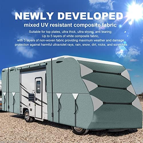RV Cover, Class C RV Cover, супер густо 4-слојни анти-ултравиолетови покриви за кампување на автомобили, водоотпорен, доказ за солза и доказ за