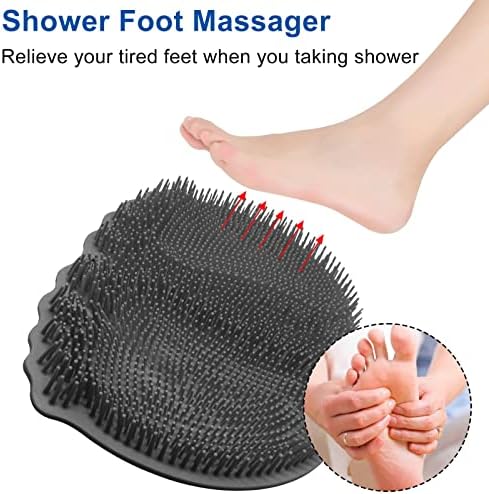 Scrubbers за стапало на Yugtcen за употреба во туш, чистач за масажа на нозе за туш под, стапала чистач со чаши за вшмукување што не се