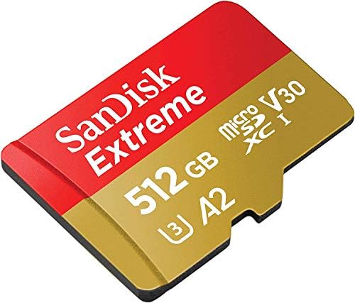 Sandisk Extreme 512GB V30 a2 Microsdxc Мемориска Картичка Работи ЗА Dji Беспилотни Летала Работи Со МИНИ 3 Pro, Мини 3, DJI RC Пакет