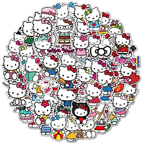 100 парчиња јапонски цртани филмови налепници за мачки слатки налепници за аниме за девојчиња Девојки тинејџери возрасни винил водоотпорни налепници