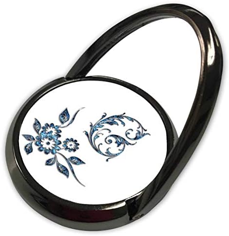 3drose леќи Уметност од Флорен - Иницијали за скрипти со накит - Слика на писмото со скрипта g во сина сафир со брош - телефонски прстен