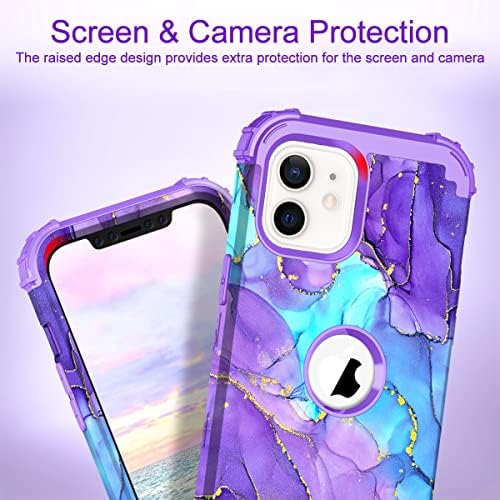 Hocase за Iphone 12 Случај/iPhone 12 Pro Случај, со 2pcs Заштитници На Екранот и 2pcs Камера Заштитници, Shockproof Тешки Мека Силиконска