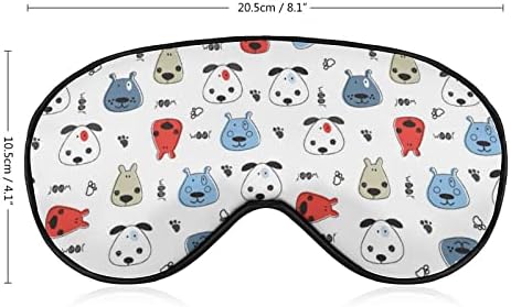 Детска шема со кучиња кои спијат маска за очи за очи со очите со прилагодлива лента за слепите за патувања за авиони