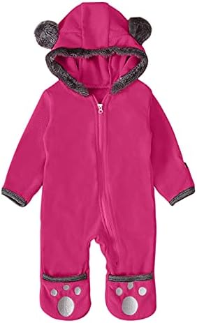 Зимска јакна Кагајд за бебе девојче ромпер момче скокање со дуксери уши облека цртан филм девојки новороденче солидно дете момче